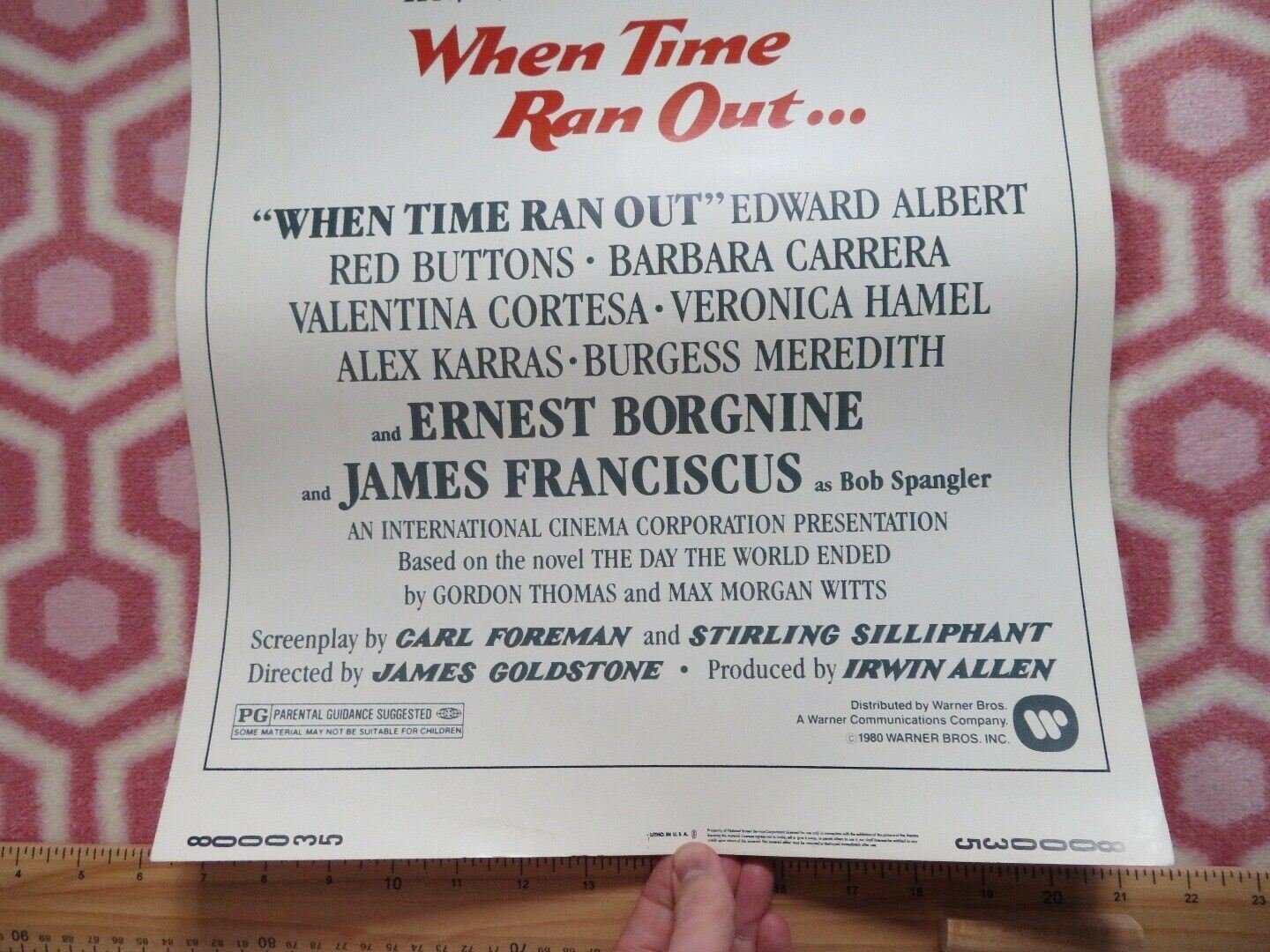 WHEN TIME RAN OUT... US INSERT (14"x 36") POSTER PAUL NEWMAN WILLIAM HOLDEN 1980 Movie posters