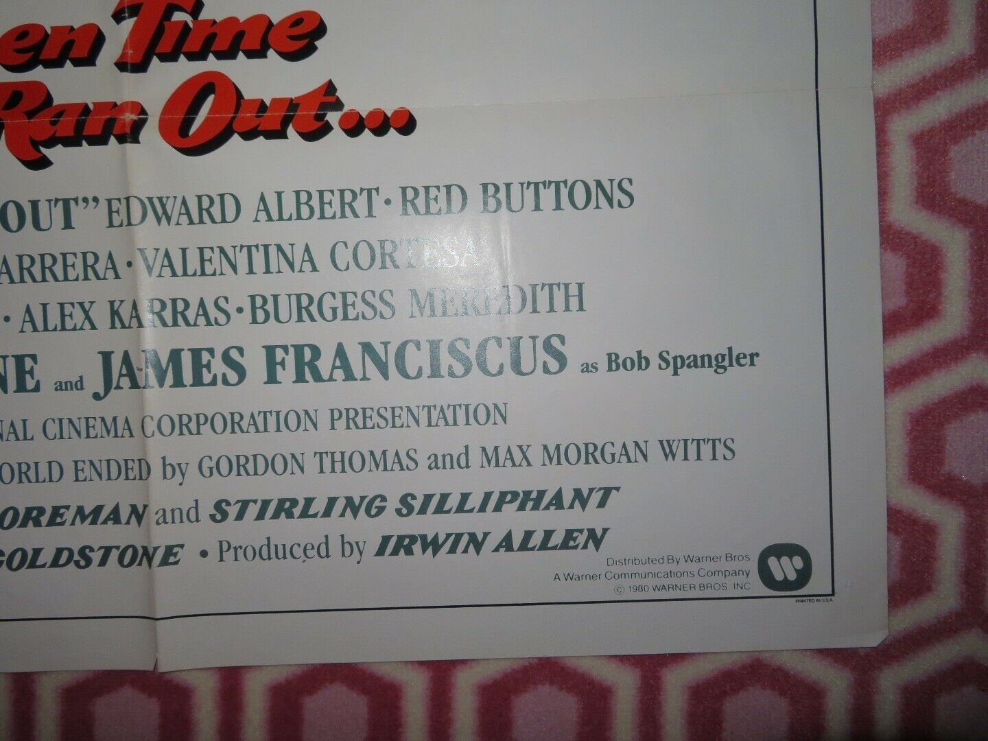 WHEN TIME RAN OUT US ONE SHEET POSTER BARBARA CARRERA 1980 Movie posters