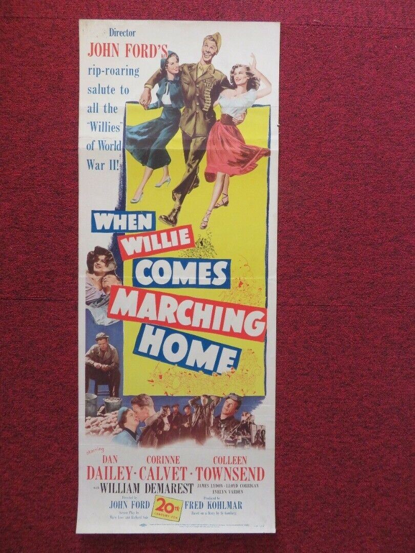 WHEN WILLIE COMES MARCHING HOME US INSERT (14"x 36") POSTER DAN DAILEY 1950 Movie posters