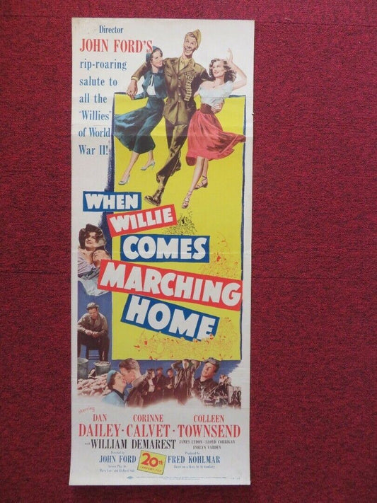 WHEN WILLIE COMES MARCHING HOME US INSERT (14"x 36") POSTER DAN DAILEY 1950 Movie posters