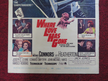 WHERE LOVE HAS GONE WINDOW CARD (14"x 22") POSTER SUSAN HAYWARD BETTE DAVIS 1964 Rendezvous Cinema Movie posters
