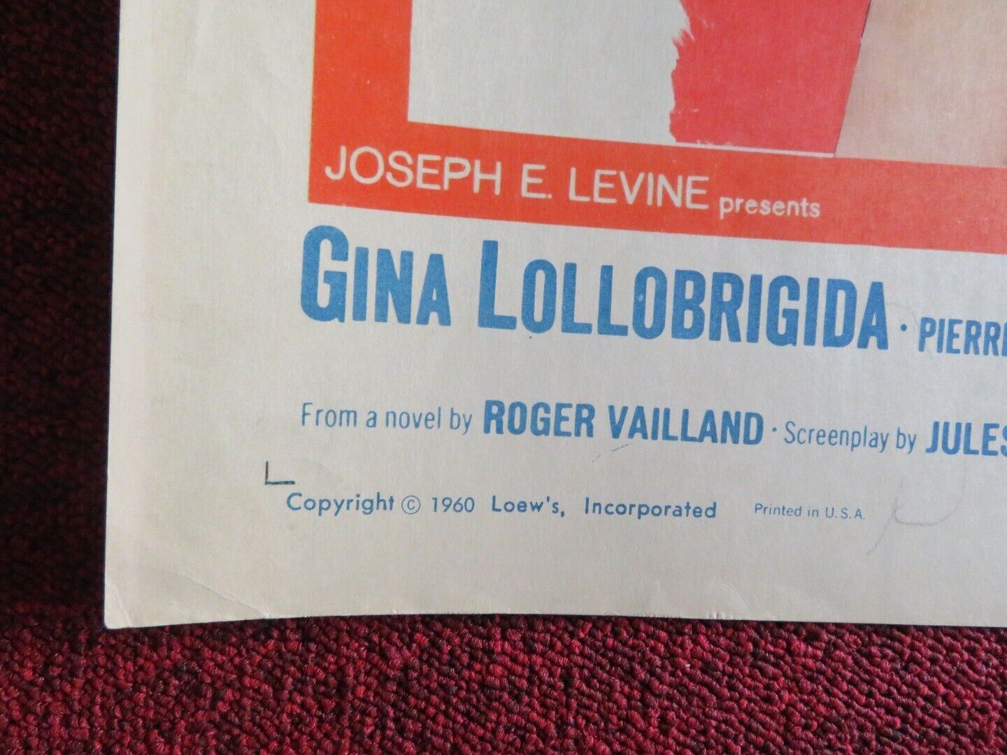 WHERE THE HOT WIND BLOWS US HALF SHEET (22"x 28") POSTER G LOLLOBRIGIDA 1960 - Rendezvous Cinema