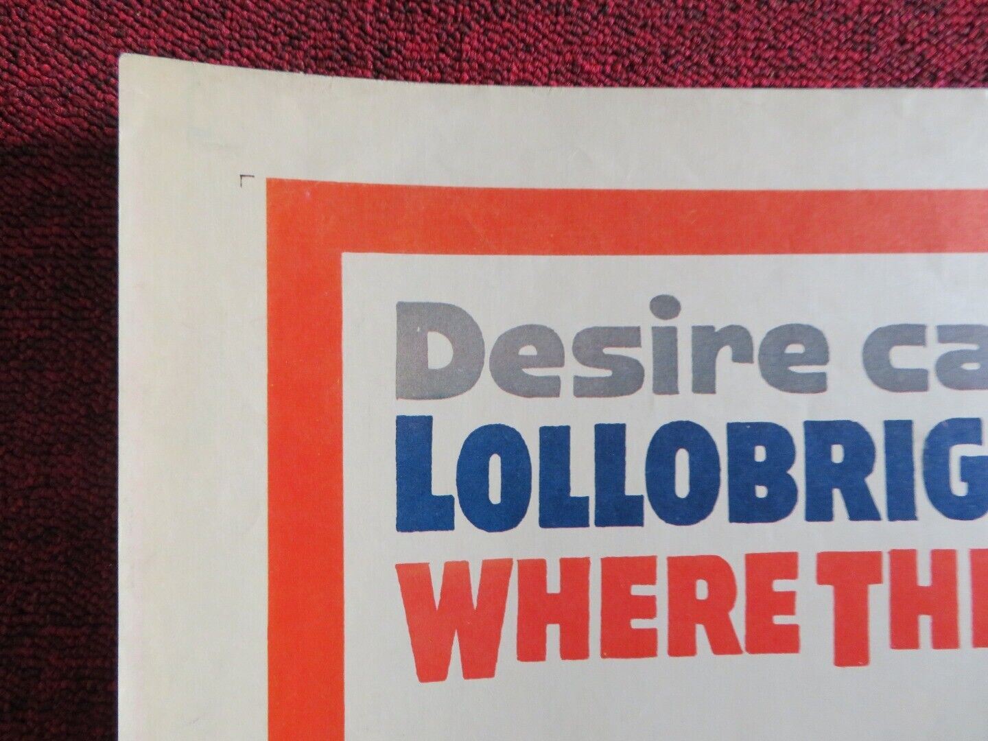 WHERE THE HOT WIND BLOWS US HALF SHEET (22"x 28") POSTER G LOLLOBRIGIDA 1960 - Rendezvous Cinema