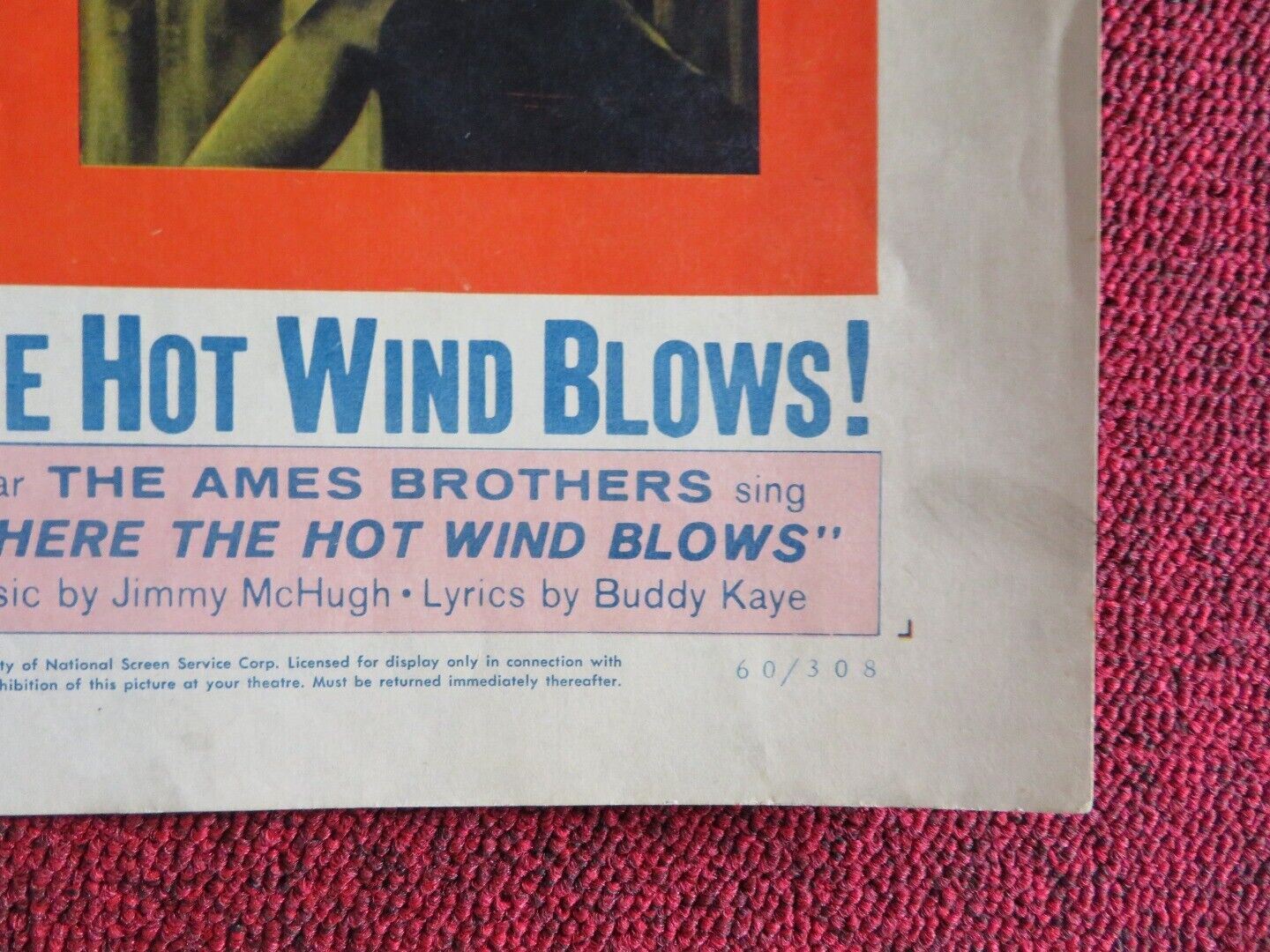WHERE THE HOT WIND BLOWS US HALF SHEET (22"x 28") POSTER G LOLLOBRIGIDA 1960 - Rendezvous Cinema