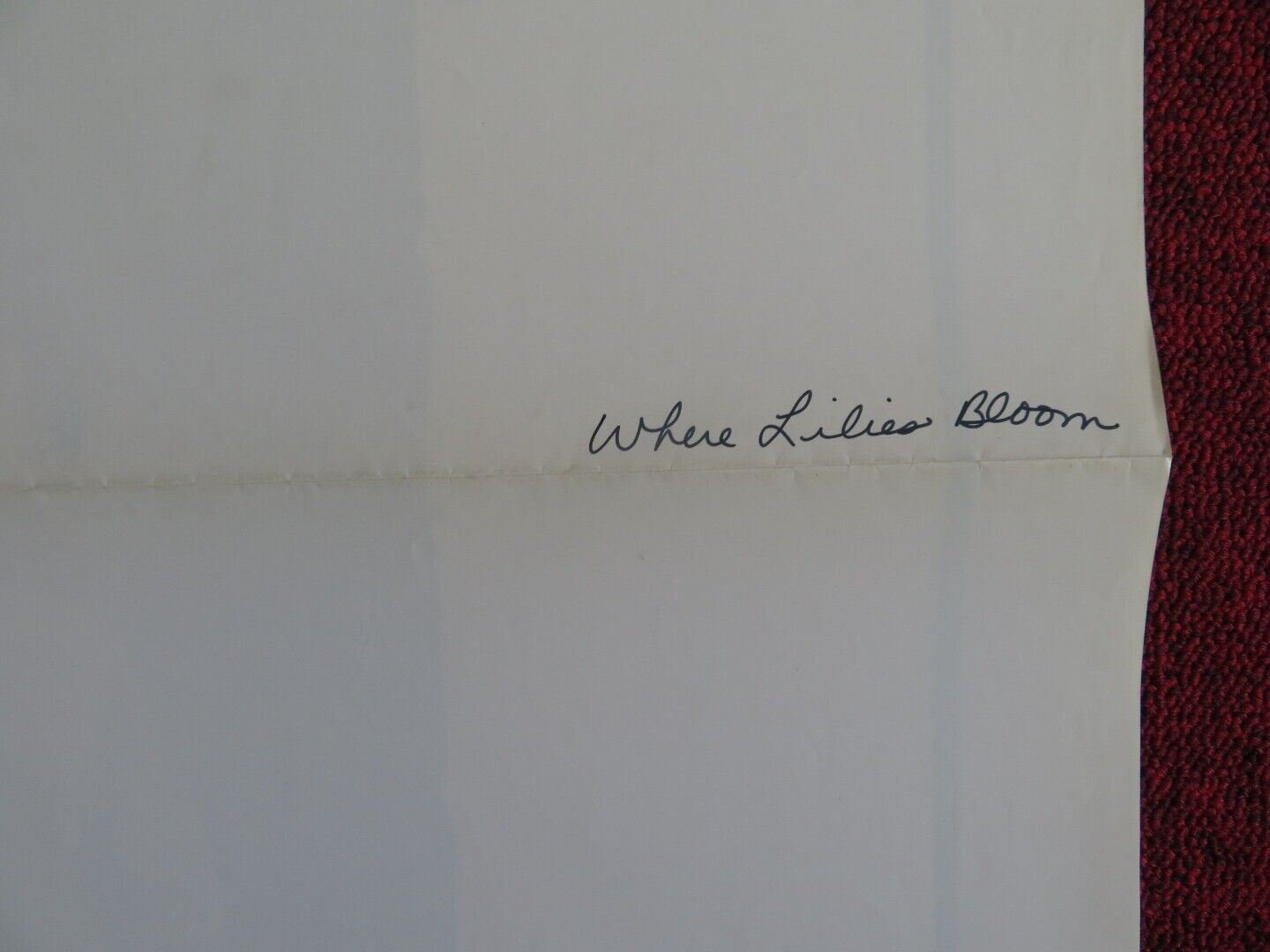 WHERE THE LILLIES BLOOM FOLDED US ONE SHEET POSTER JULIE GHOLSON JAN SMITHERS 74 Movie posters