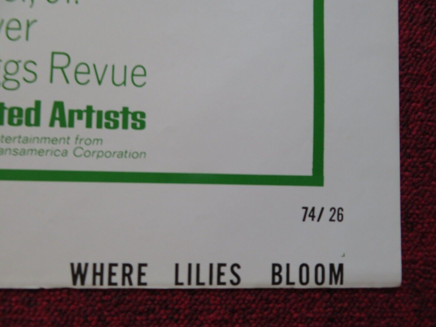 WHERE THE LILLIES BLOOM FOLDED US ONE SHEET POSTER JULIE GHOLSON JAN SMITHERS 74 Movie posters