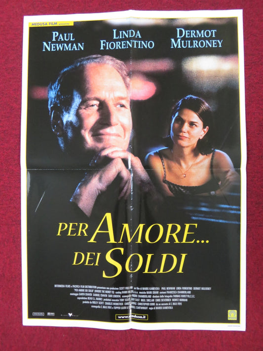 WHERE THE MONEY IS ITALIAN FOGLIO POSTER PAUL NEWMAN LINDA FIORENTINO 2000 Rendezvous Cinema Movie posters