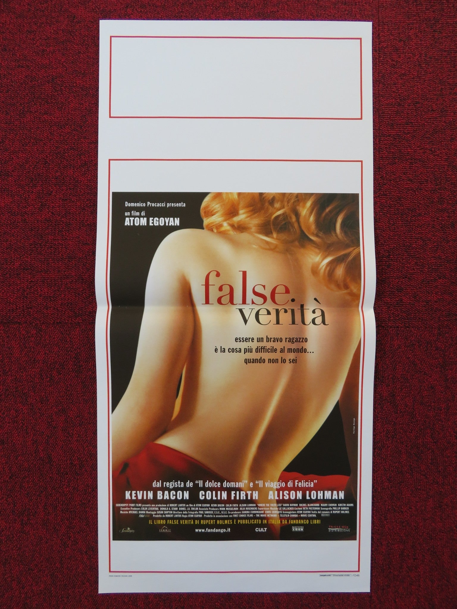 WHERE THE TRUTH LIES ITALIAN LOCANDINA POSTER KEVIN BACON COLIN FIRTH 2006 Rendezvous Cinema Movie posters