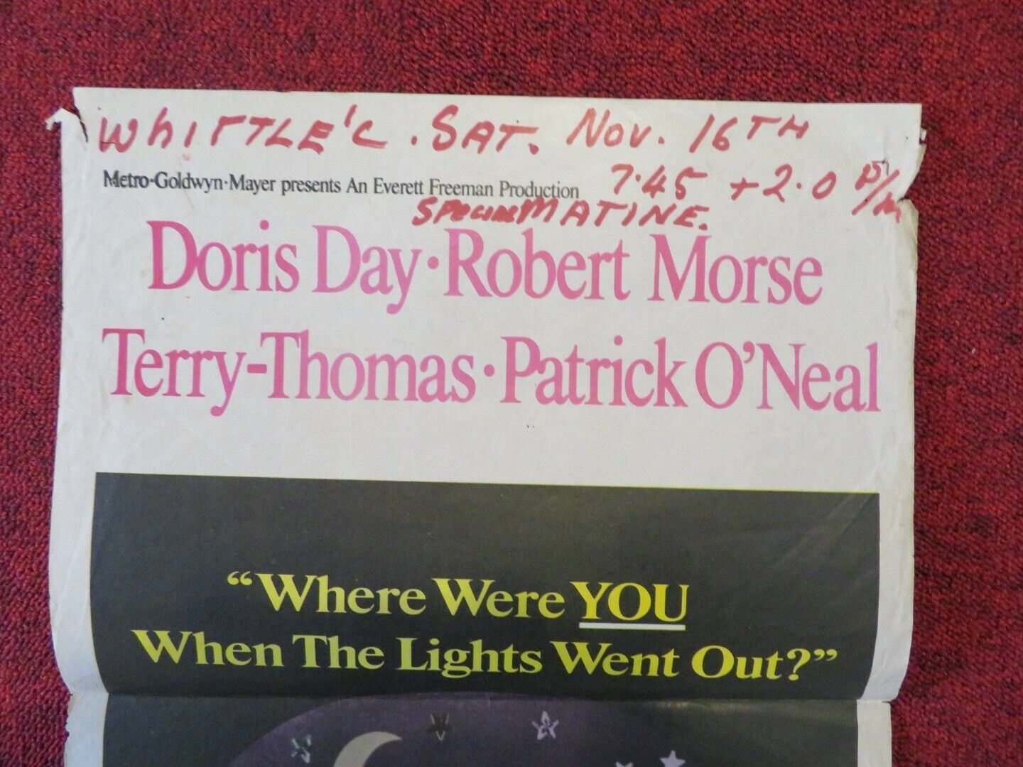 WHERE WERE YOU WHEN THE LIGHTS WENT OUT FOLDED AUSTRALIAN DAYBILL POSTER 1968 Movie posters