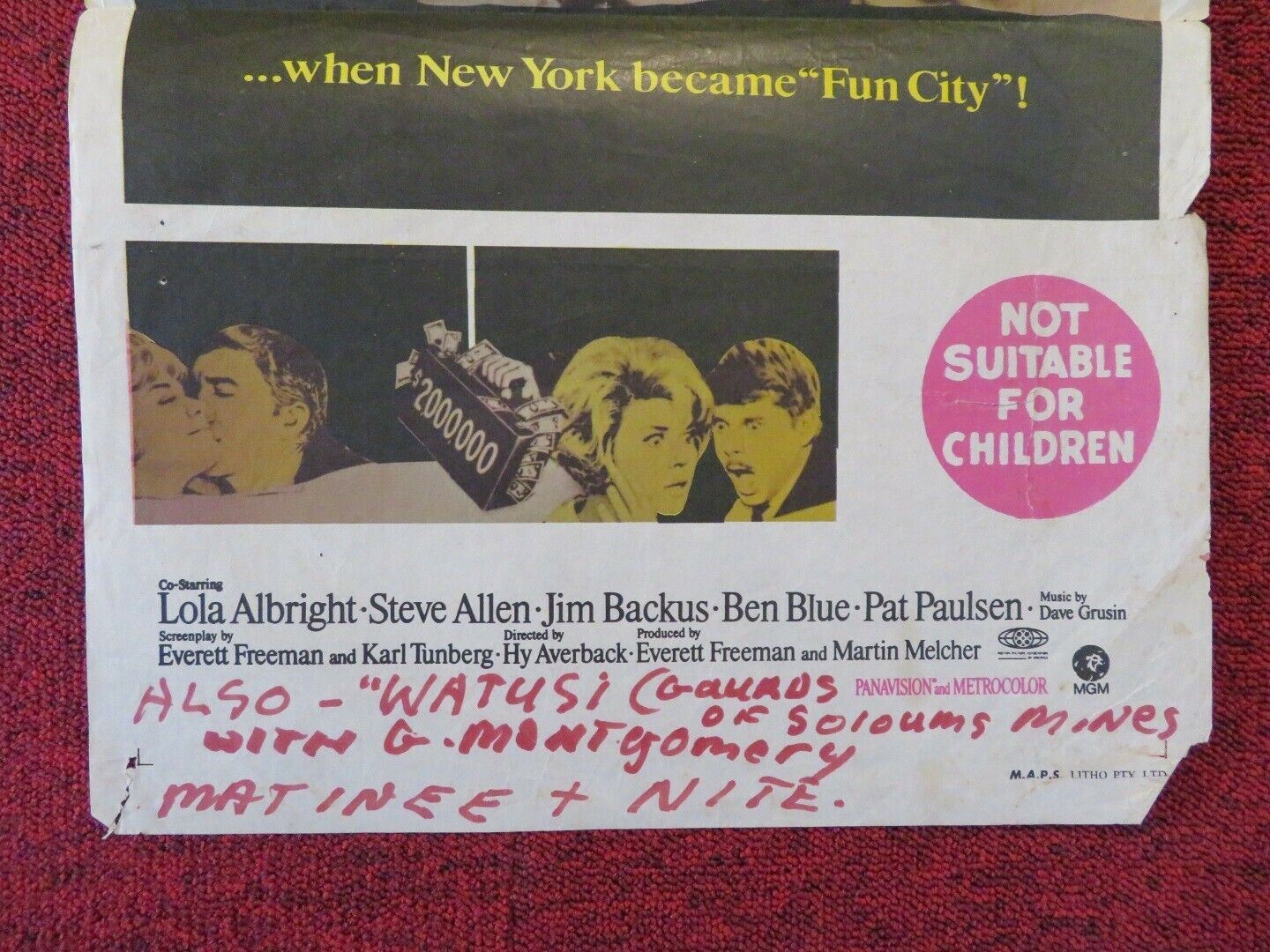 WHERE WERE YOU WHEN THE LIGHTS WENT OUT FOLDED AUSTRALIAN DAYBILL POSTER 1968 Movie posters