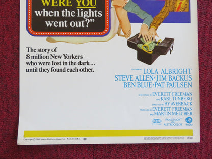 WHERE WERE YOU WHEN THE LIGHTS WENT OUT? US INSERT (14"x 36") POSTER D. DAY 1968 Rendezvous Cinema Movie posters