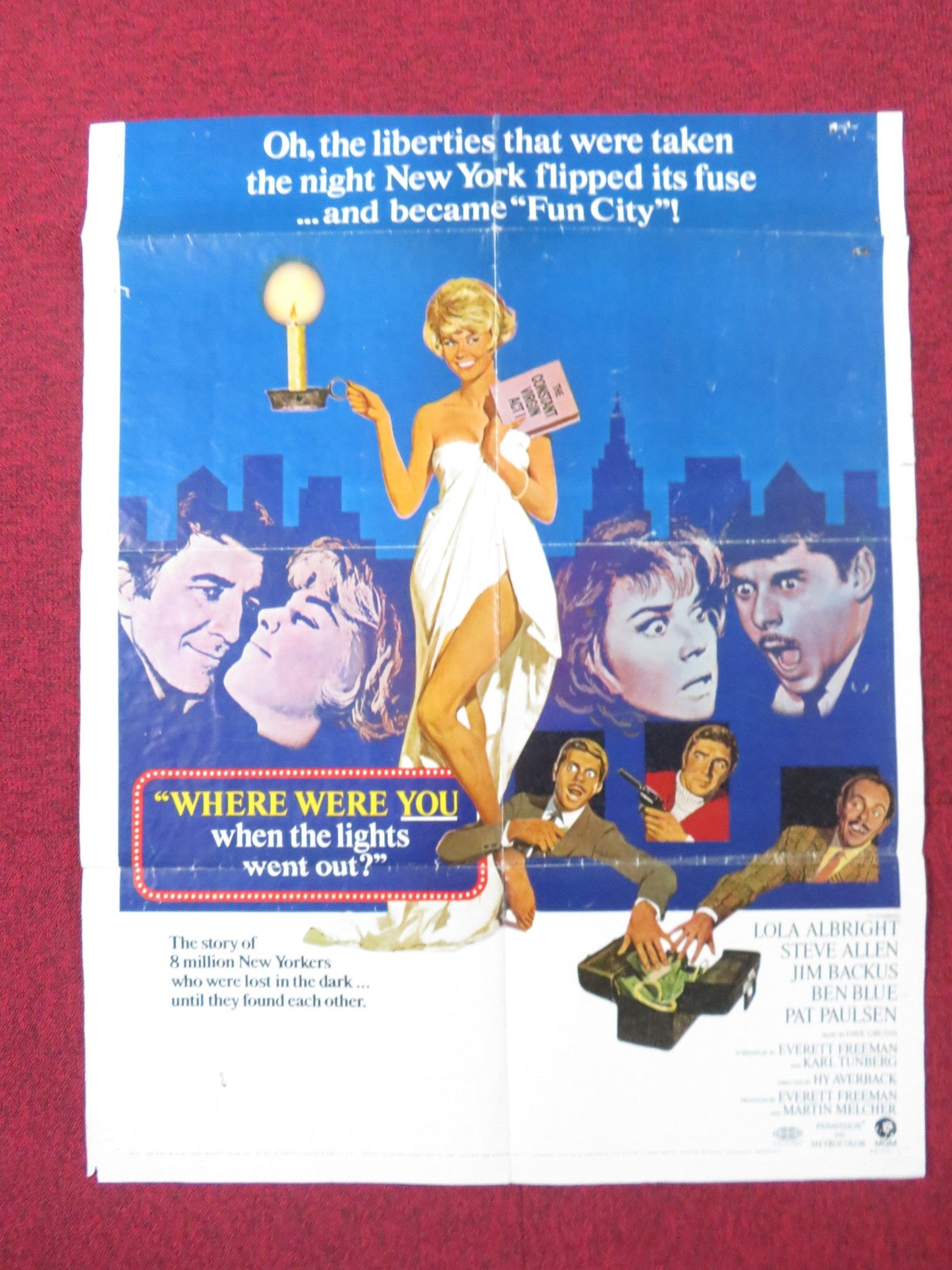 WHERE WERE YOU WHEN THE LIGHTS WHEN OUT? FOLDED US ONE SHEET POSTER D. DAY 1968 Rendezvous Cinema Movie posters