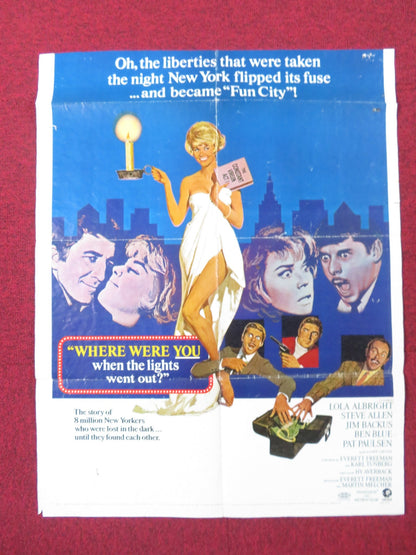 WHERE WERE YOU WHEN THE LIGHTS WHEN OUT? FOLDED US ONE SHEET POSTER D. DAY 1968 Rendezvous Cinema Movie posters