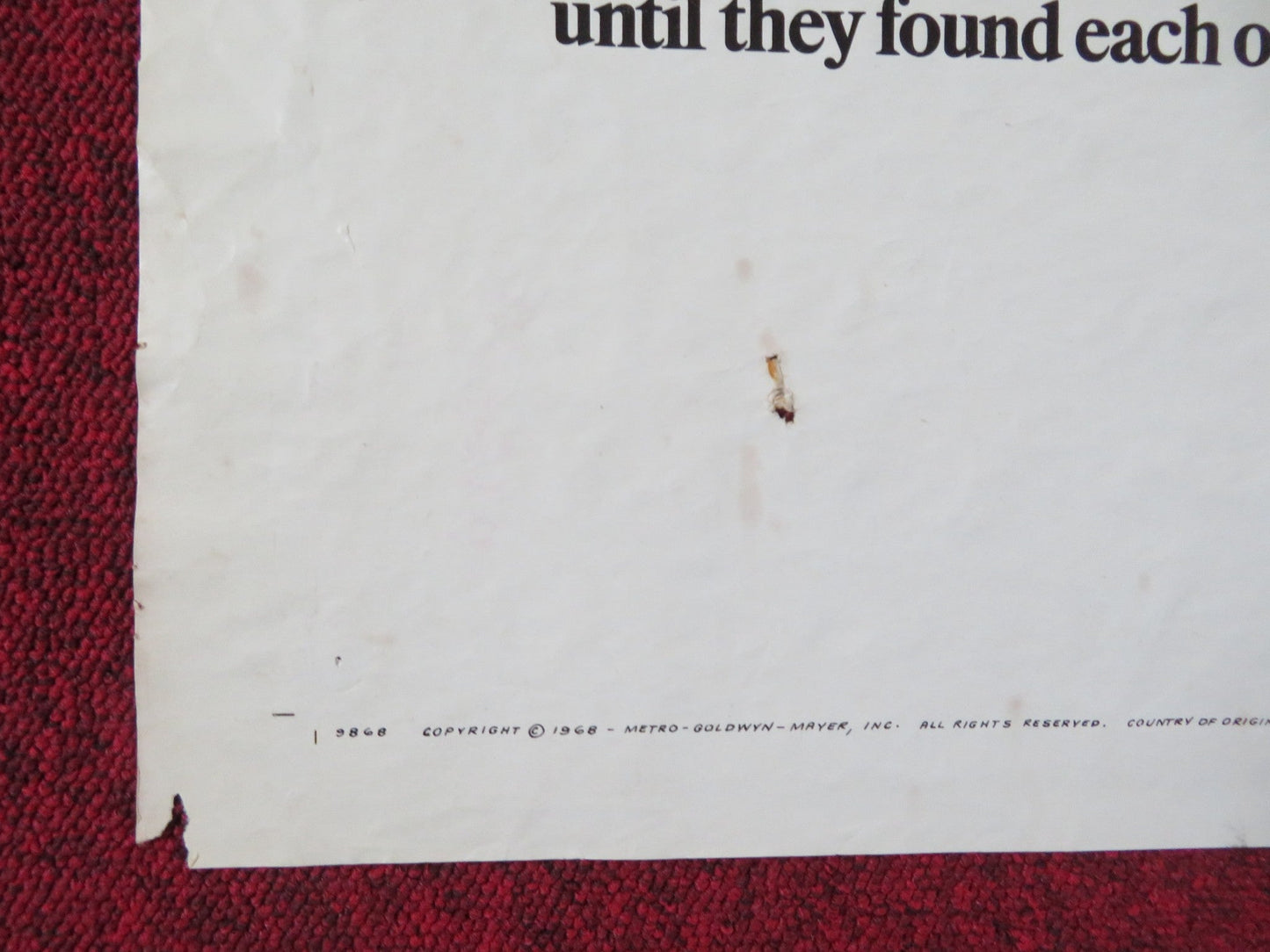 WHERE WERE YOU WHEN THE LIGHTS WHEN OUT? FOLDED US ONE SHEET POSTER D. DAY 1968 Rendezvous Cinema Movie posters