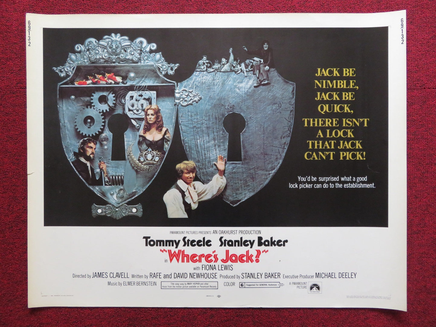 WHERE'S JACK? US HALF SHEET (22"x 28") POSTER TOMMY STEELE STANLEY BAKER 1969 Rendezvous Cinema Movie posters