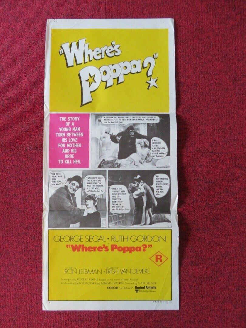 WHERE'S POPPA ? FOLDED AUSTRALIAN DAYBILL POSTER Carl Reiner George Segal 1970 Movie posters