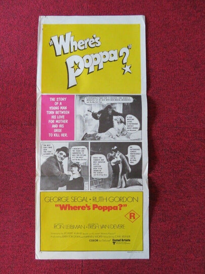 WHERE'S POPPA ? FOLDED AUSTRALIAN DAYBILL POSTER Carl Reiner George Segal 1970 Movie posters