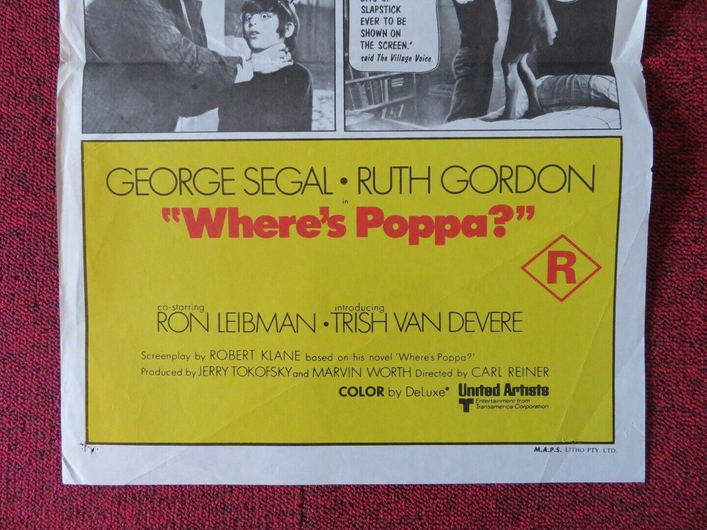 WHERE'S POPPA ? FOLDED AUSTRALIAN DAYBILL POSTER Carl Reiner George Segal 1970 Movie posters