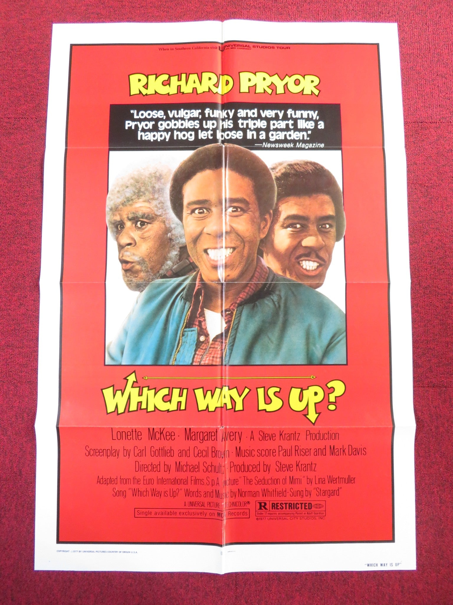WHICH WAY IS UP? FOLDED US ONE SHEET POSTER RICHARD PRYOR LONETTE MCKEE 1977 Rendezvous Cinema Movie posters