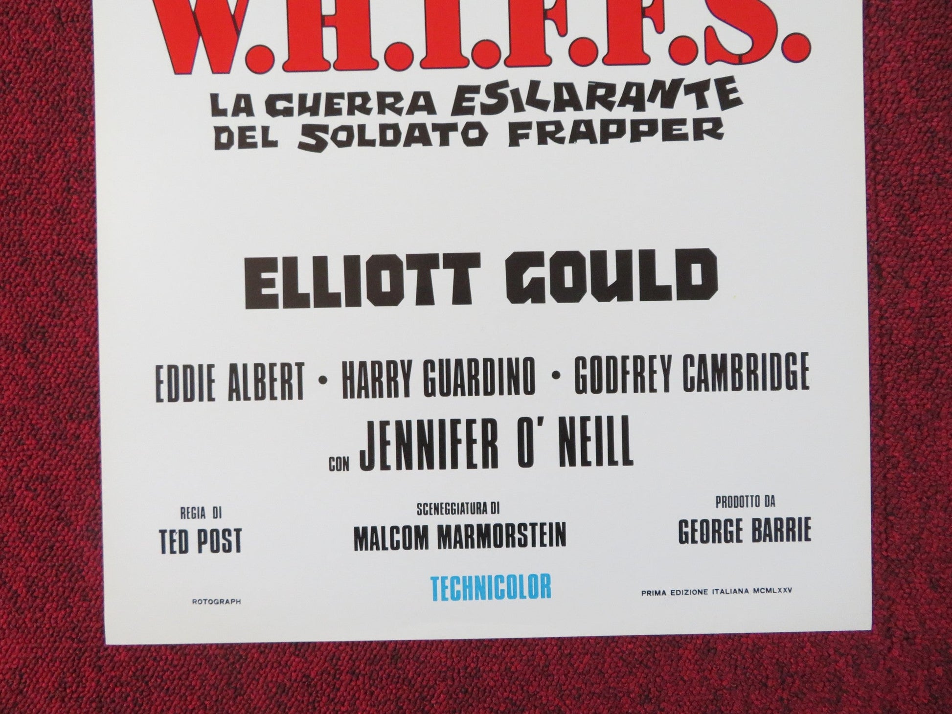WHIFFS ITALIAN LOCANDINA POSTER ELLIOTT GOULD EDDIE ALBERT 1975 Rendezvous Cinema Movie posters