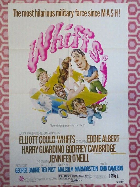 WHIFFS ONE SHEET POSTER FOLDED ELLIOTT GOULD EDDIE ALBERT JENNIFFER O'NEIL Rendezvous Cinema Movie posters