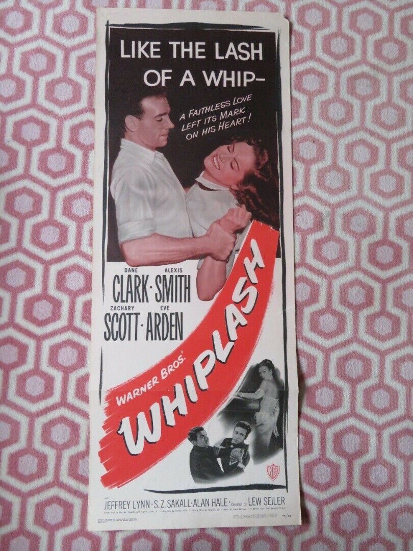WHIPLASH US INSERT (14"x 36") POSTER DANE CLARK ALEXIS SMITH 1949 Movie posters
