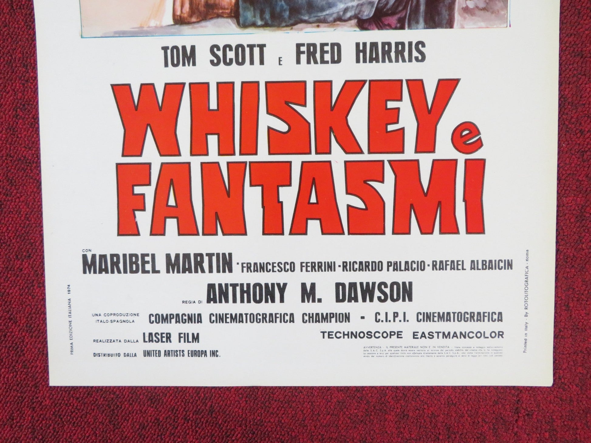 WHISKEY E FANTASMI ITALIAN LOCANDINA POSTER ALBERTO TERRACINA F. BILBAO 1974 Rendezvous Cinema Movie posters