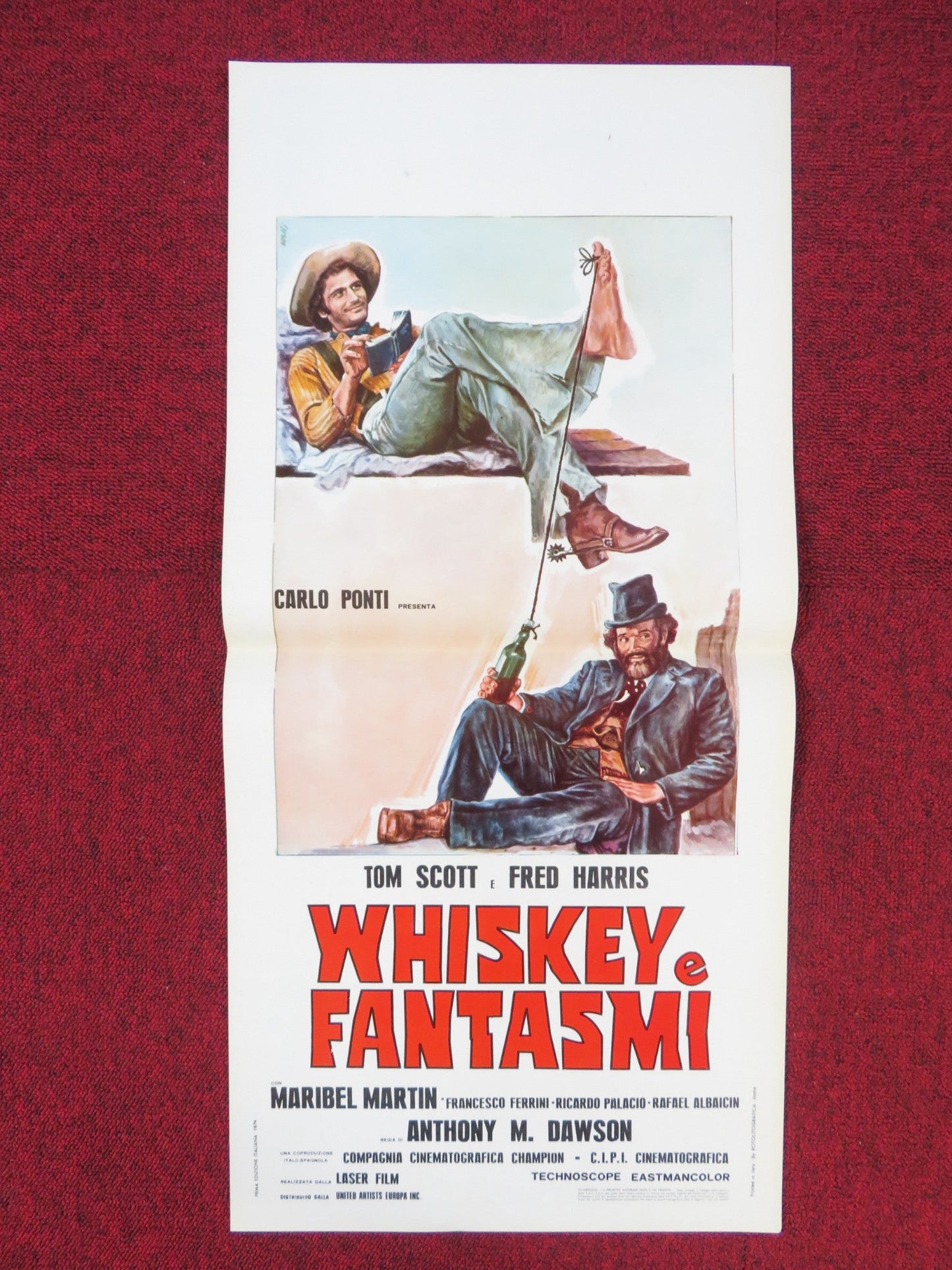 WHISKEY E FANTASMI ITALIAN LOCANDINA POSTER ALBERTO TERRACINA F. BILBAO 1974 Rendezvous Cinema Movie posters