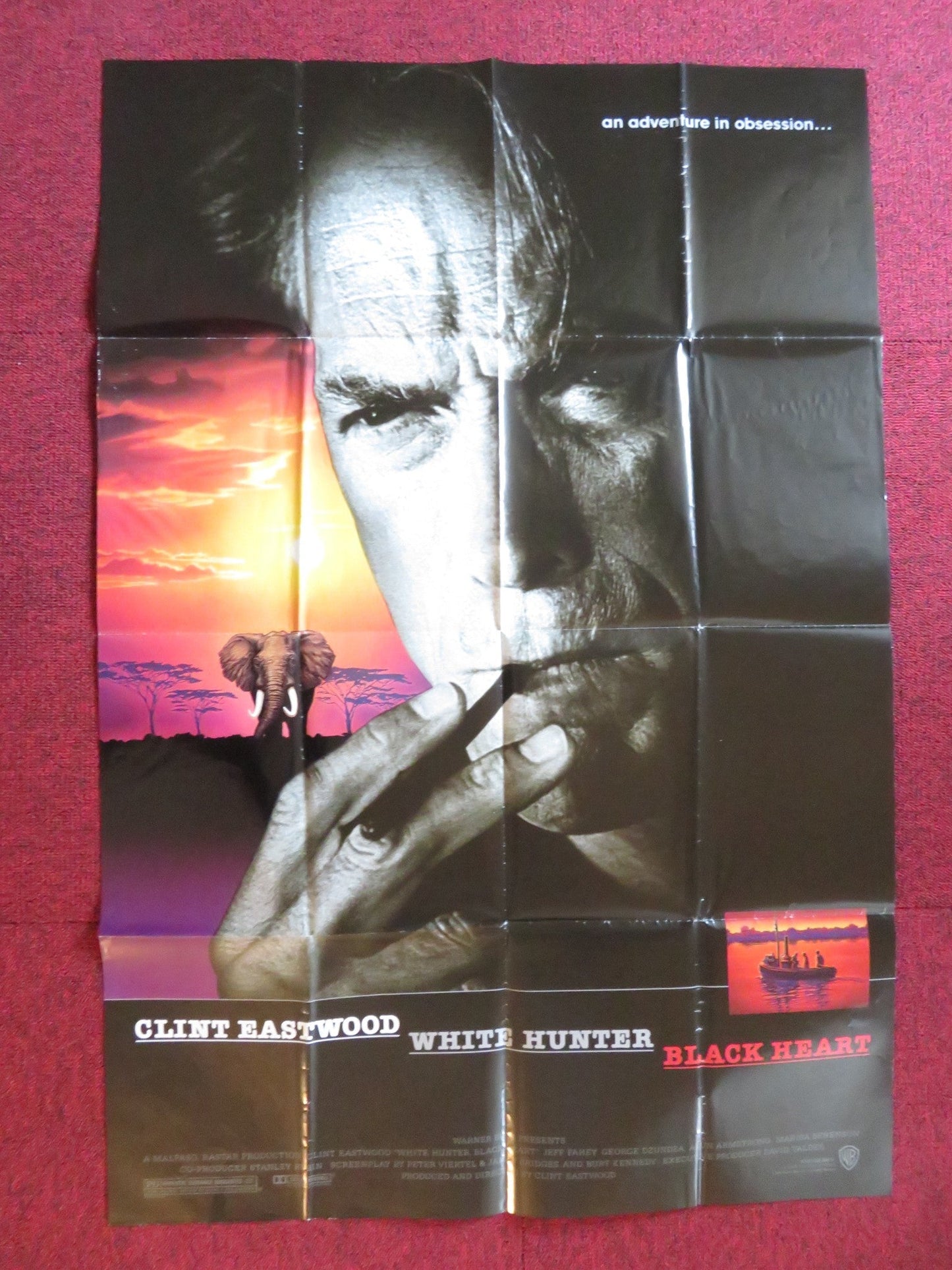 WHITE HUNTER BLACK HEART FOLDED US ONE SHEET POSTER CLINT EASTWOOD 1990 Rendezvous Cinema Movie posters