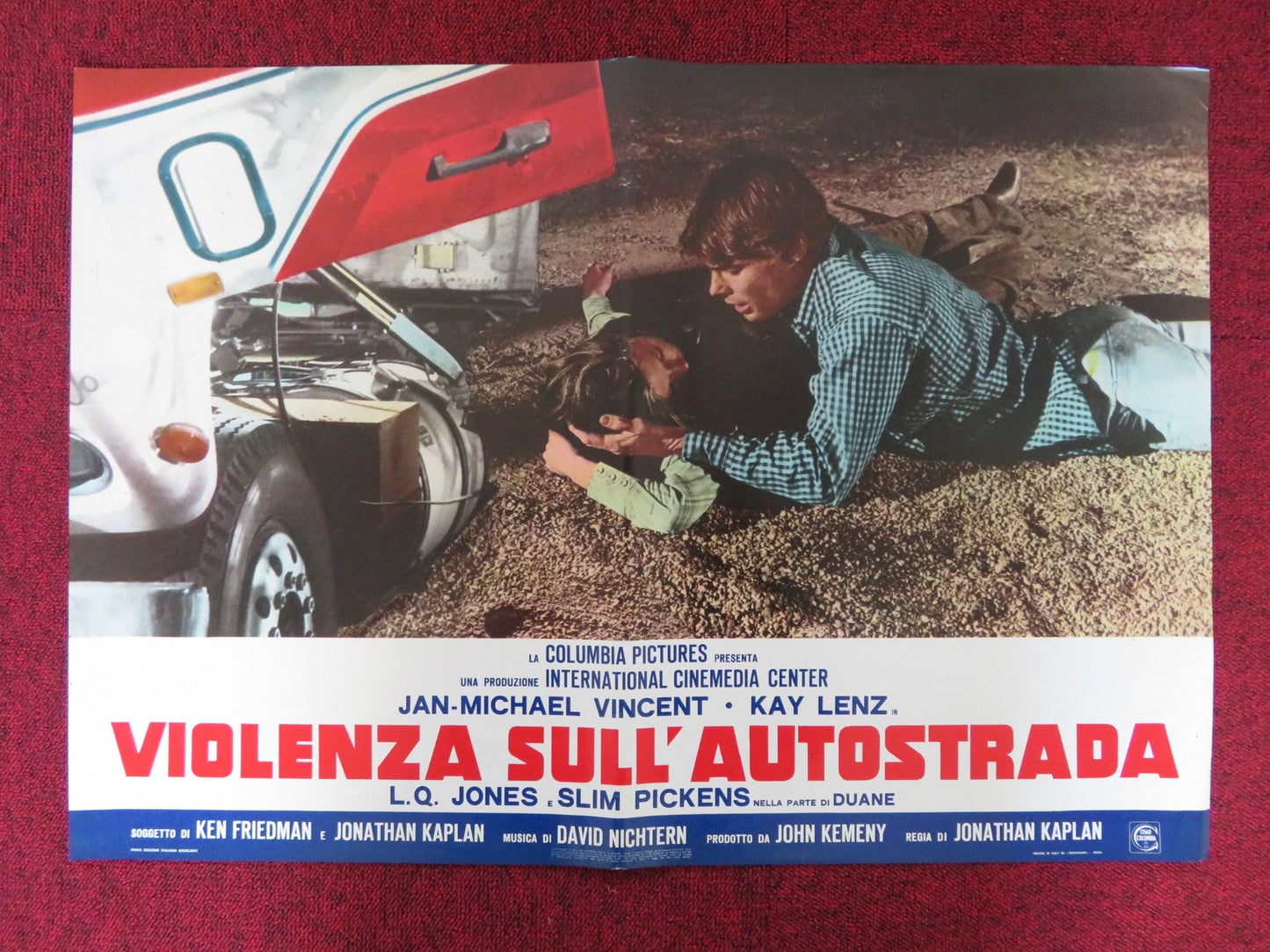WHITE LINE FEVER - B ITALIAN FOTOBUSTA POSTER JAN - MICHAEL VINCENT KAY LENZ 1975 Rendezvous Cinema Movie posters