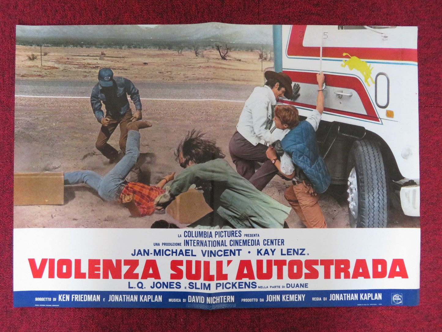 WHITE LINE FEVER - C ITALIAN FOTOBUSTA POSTER JAN - MICHAEL VINCENT KAY LENZ 1975 Rendezvous Cinema Movie posters