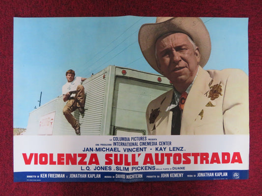 WHITE LINE FEVER - D ITALIAN FOTOBUSTA POSTER JAN - MICHAEL VINCENT KAY LENZ 1975 Rendezvous Cinema Movie posters