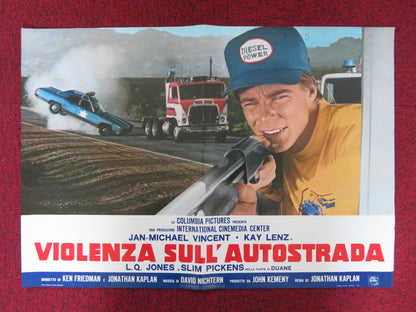WHITE LINE FEVER - F ITALIAN FOTOBUSTA POSTER JAN - MICHAEL VINCENT KAY LENZ 1975 Rendezvous Cinema Movie posters