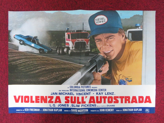 WHITE LINE FEVER - F ITALIAN FOTOBUSTA POSTER JAN - MICHAEL VINCENT KAY LENZ 1975 Rendezvous Cinema Movie posters