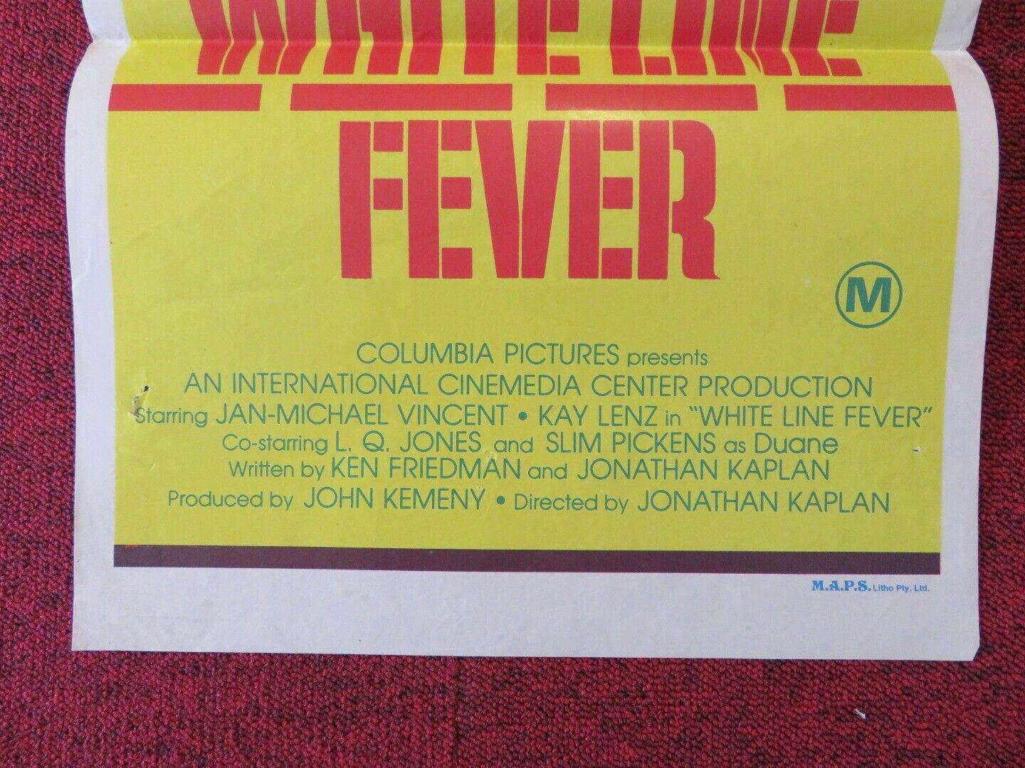 WHITE LINE FEVER FOLDED AUSTRALIAN DAYBILL POSTER Jan-Michael Vincent 1975 - Rendezvous Cinema