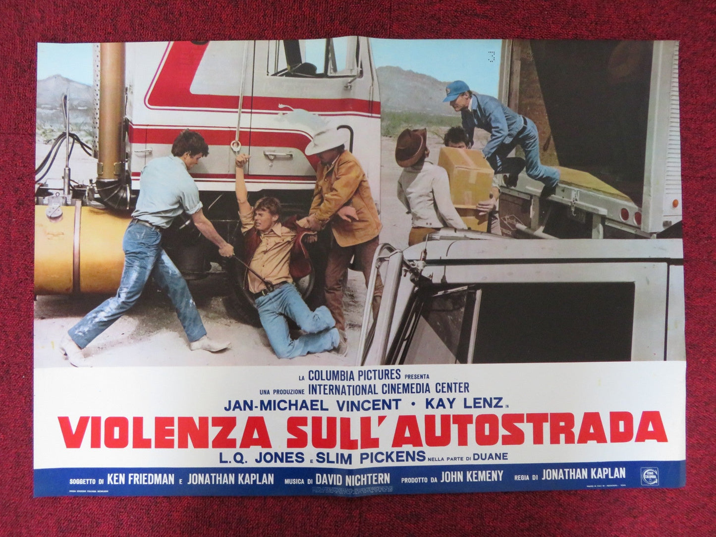 WHITE LINE FEVER - G ITALIAN FOTOBUSTA POSTER JAN - MICHAEL VINCENT KAY LENZ 1975 Rendezvous Cinema Movie posters