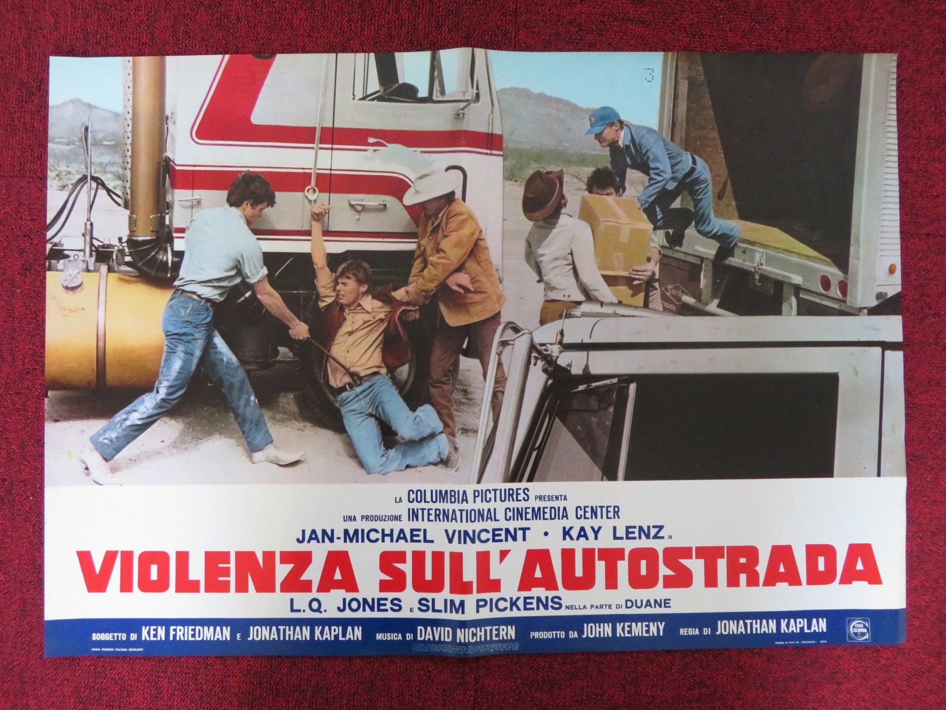 WHITE LINE FEVER - G ITALIAN FOTOBUSTA POSTER JAN - MICHAEL VINCENT KAY LENZ 1975 Rendezvous Cinema Movie posters