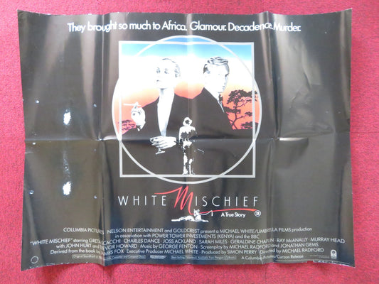 WHITE MISCHIEF UK QUAD POSTER FOLDED CHARLES DANCE SARAH MILES 1987 Rendezvous Cinema Movie posters
