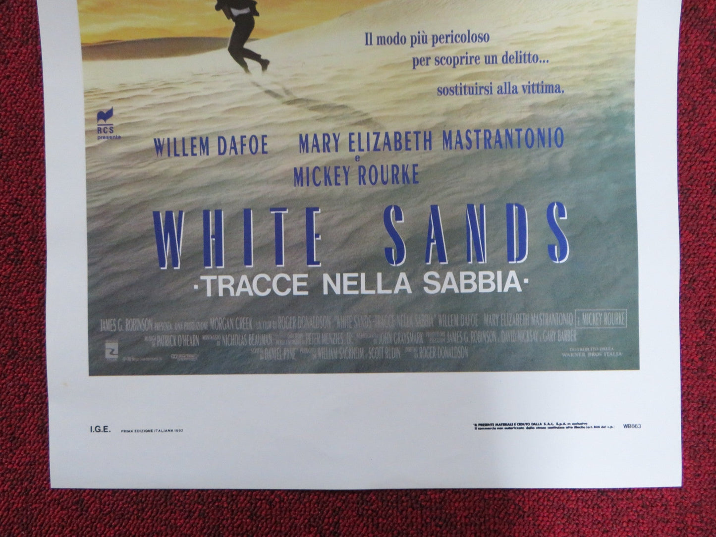WHITE SANDS ITALIAN LOCANDINA POSTER WILLEM DAFOE MICKEY ROURKE 1992 Rendezvous Cinema Movie posters