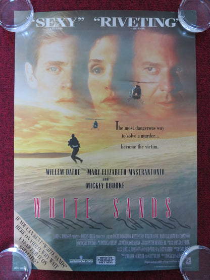 WHITE SANDS VHS VIDEO POSTER WILLEM DAFOE MICKEY ROURKE 1992 Rendezvous Cinema Movie posters