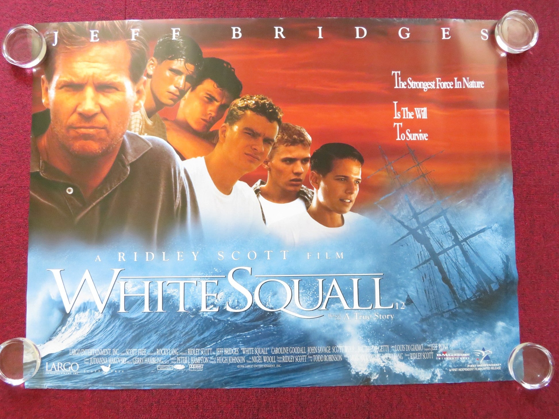 WHITE SQUALL UK QUAD (30"x 40") ROLLED POSTER JEFF BRIDGES JOHN SAVAGE 1996 Rendezvous Cinema Movie posters