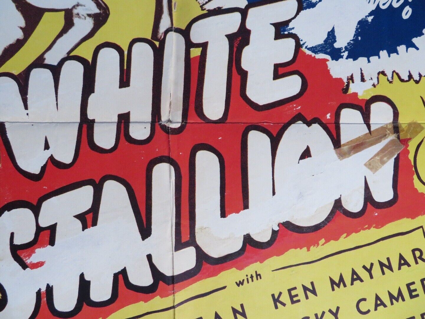 WHITE STALLION/ Harmony Trail FOLDED US ONE SHEET POSTER EDDIE DEAN 1944 Movie posters