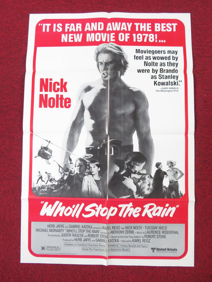 WHO'LL STOP THE RAIN FOLDED US ONE SHEET POSTER NICK NOLTE TUESDAY WELD 1978 Rendezvous Cinema Movie posters