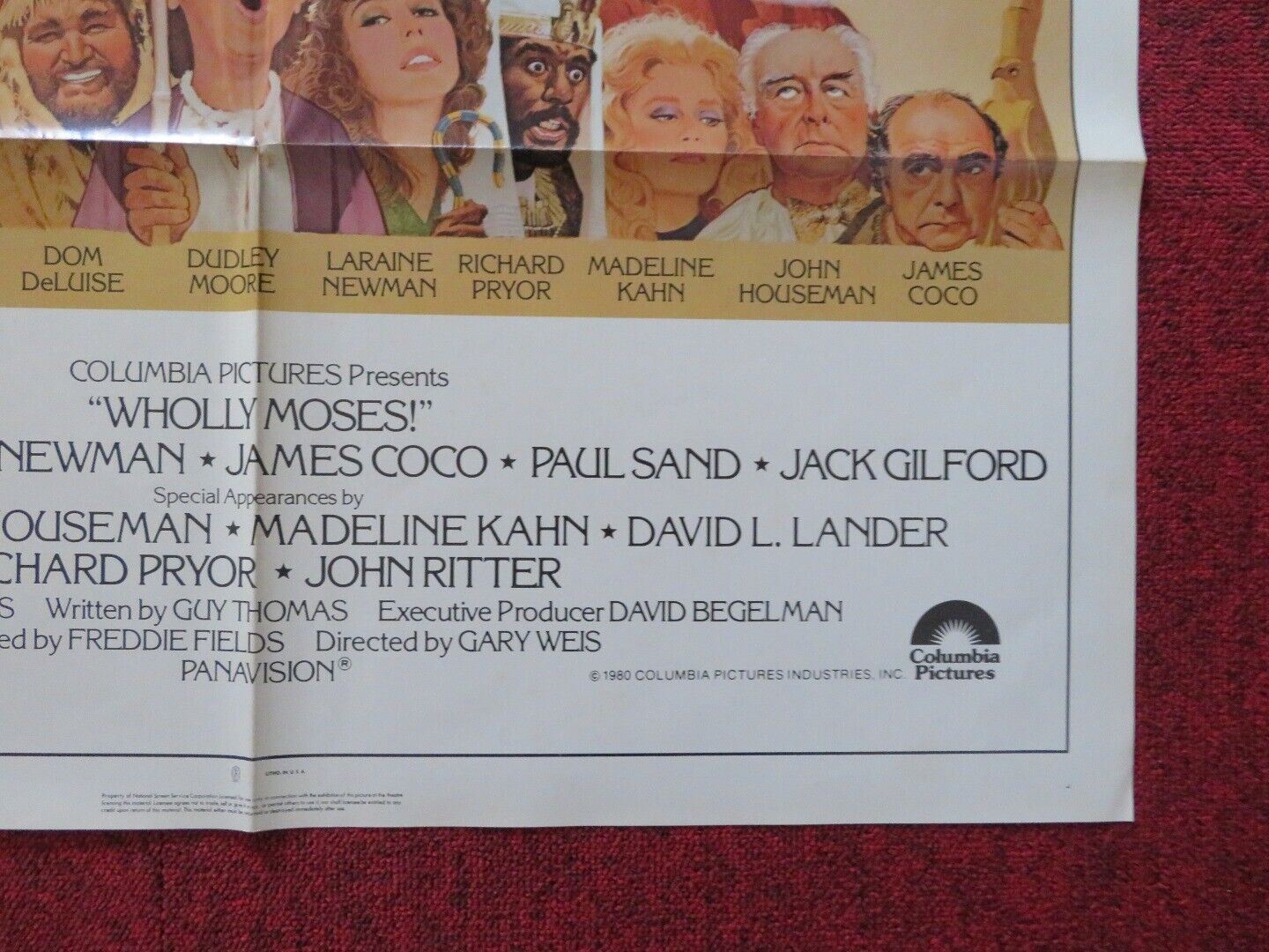 WHOLLY MOSES! FOLDED US ONE SHEET POSTER DUDLEY MOORE RICHARD PRYOR 1980 Movie posters