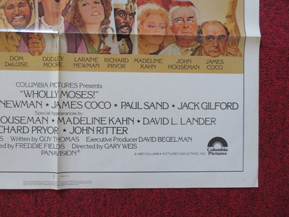 WHOLLY MOSES! FOLDED US ONE SHEET POSTER DUDLEY MOORE RICHARD PRYOR 1980 Movie posters
