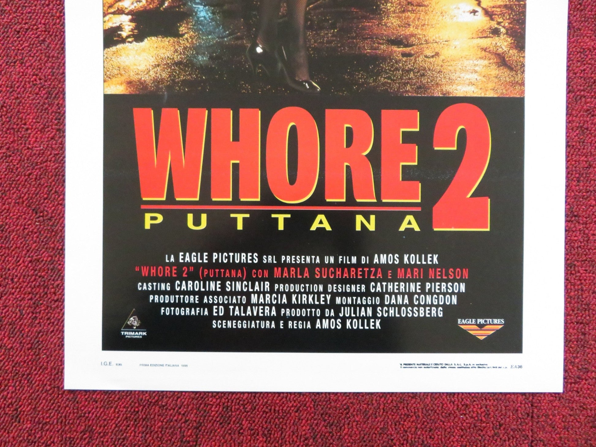 WHORE 2 / Five Girls ITALIAN LOCANDINA POSTER NANCY MCPHERSON PAT KELLY 1994 Rendezvous Cinema Movie posters