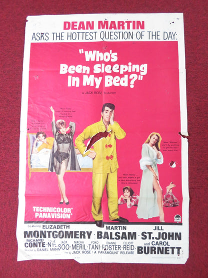 WHO'S BEEN SLEEPING IN MY BED? FOLDED US ONE SHEET POSTER DEAN MARTIN 1963 Rendezvous Cinema Movie posters