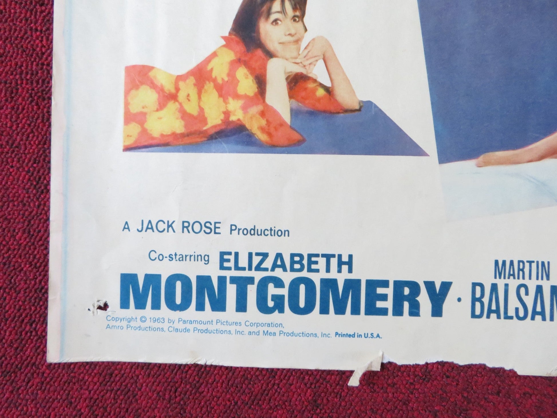 WHO'S BEEN SLEEPING IN MY BED HALF SHEET (22"x 28") POSTER DEAN ELIZABETH 1963 Rendezvous Cinema Movie posters