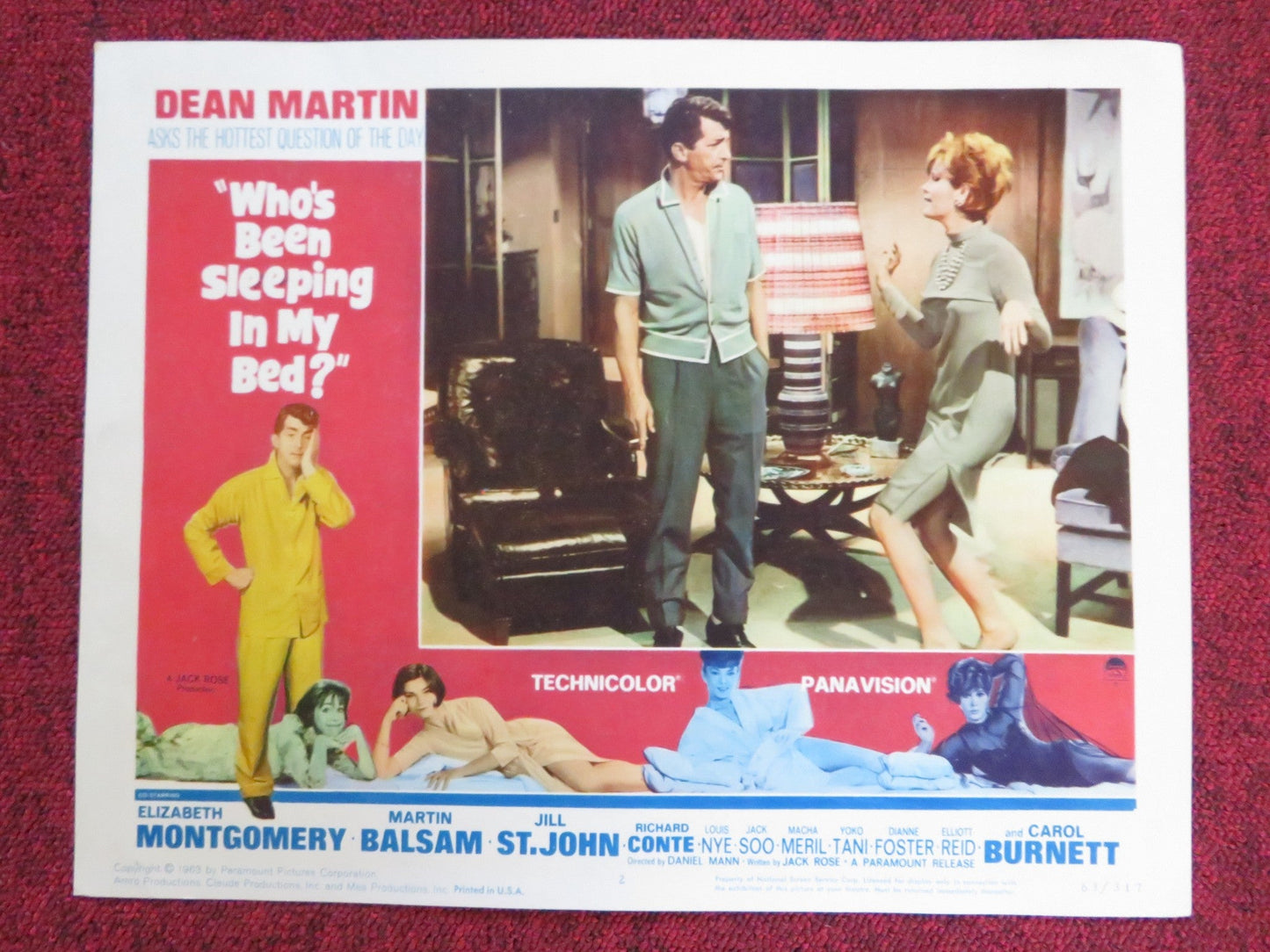 WHO'S BEEN SLEEPING IN MY BED? US LOBBY CARD FULL SET DEAN MARTIN ELIZABETH 1963 Rendezvous Cinema Movie posters