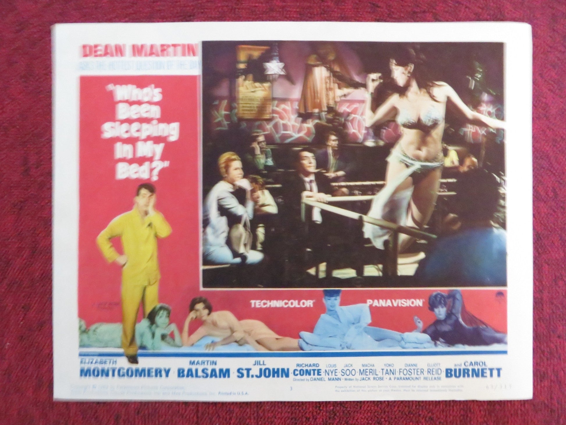 WHO'S BEEN SLEEPING IN MY BED? US LOBBY CARD FULL SET DEAN MARTIN ELIZABETH 1963 Rendezvous Cinema Movie posters